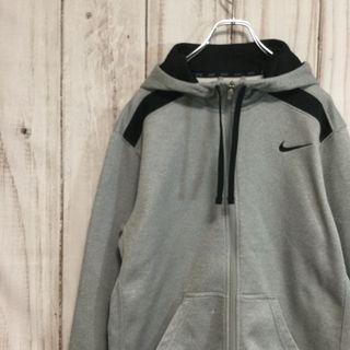 ナイキ(NIKE)の【ナイキ フード付きジャージ】ロゴ刺繍 ビッグサイズ 2XL グレー 古着(ジャージ)