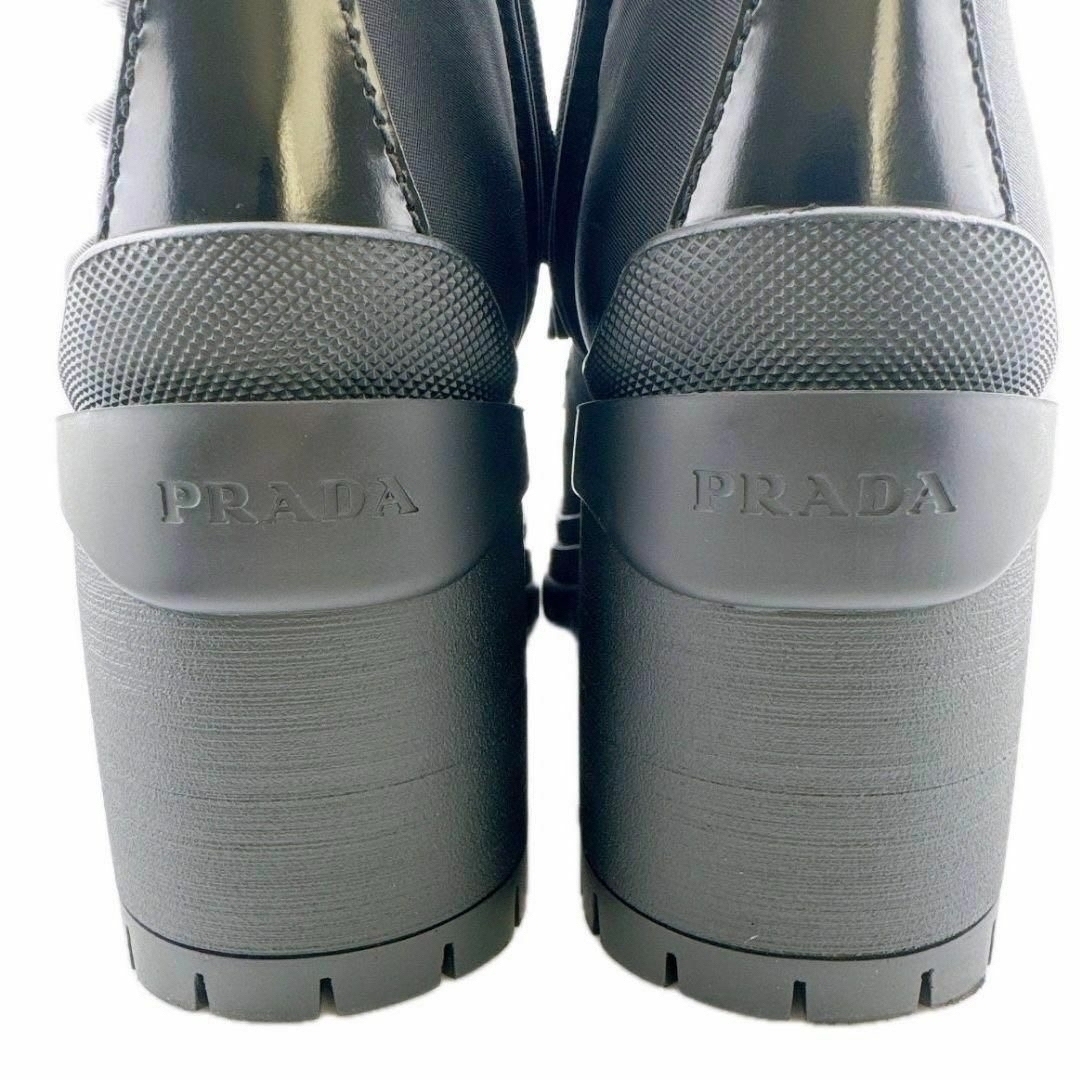 PRADA(プラダ)の希少✨プラダ/リ ナイロン/トライアングル/ショートブーツ/ブラック/レディース レディースの靴/シューズ(ブーツ)の商品写真