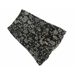 ニジュウサンク(23区)の23区 シフォン 花柄 スカート size38/黒 ■◇ レディース(ロングスカート)