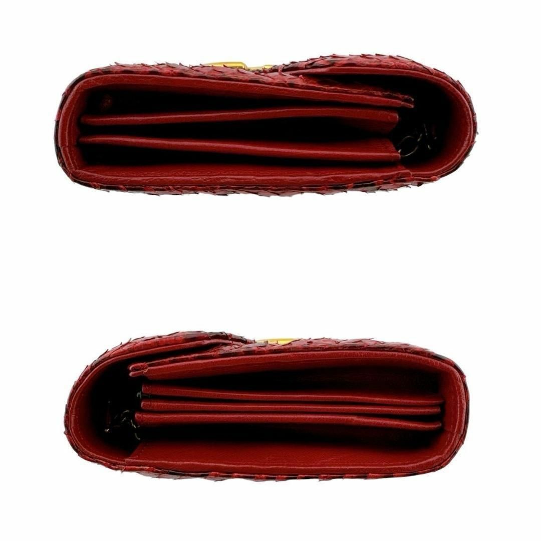 Gucci(グッチ)の良品✨グッチ パイソン キルティング チェーンウォレット ショルダーバッグレッド レディースのバッグ(ショルダーバッグ)の商品写真