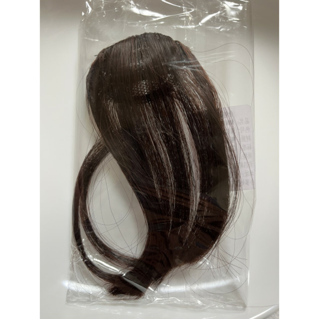 前髪ウィッグ  ブラウン　ストレート サイドバング付 シースルーバング  レディースのウィッグ/エクステ(前髪ウィッグ)の商品写真