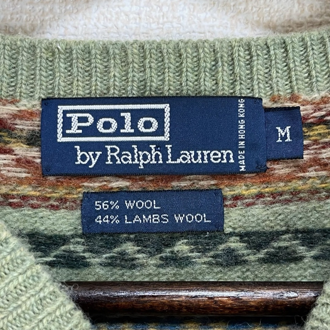 Ralph Lauren(ラルフローレン)の★ラルフローレン ニット セーター 総柄 ピスタチオカラー ウール ラムウール混 メンズのトップス(ニット/セーター)の商品写真