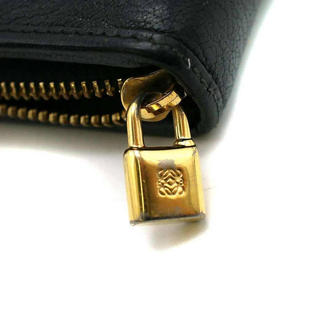 LOEWE(ロエベ)のLOEWE ロエベ ロゴエンボスラウンドジップウォレット ブラック レディースのファッション小物(財布)の商品写真