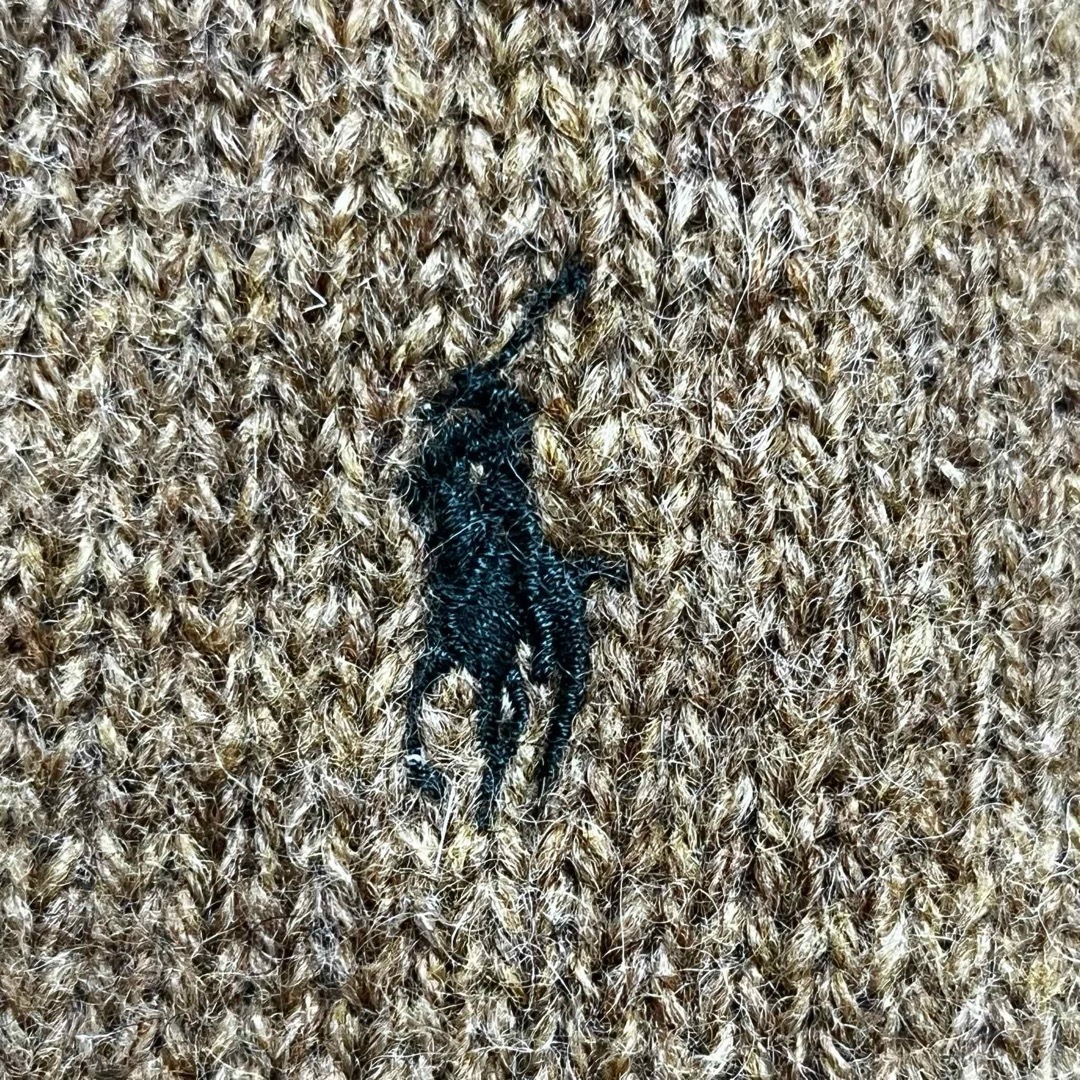 Ralph Lauren(ラルフローレン)の★ポロ ラルフローレン ニット セーター ウール ブラウン 緑ポニー刺繍 L メンズのトップス(ニット/セーター)の商品写真