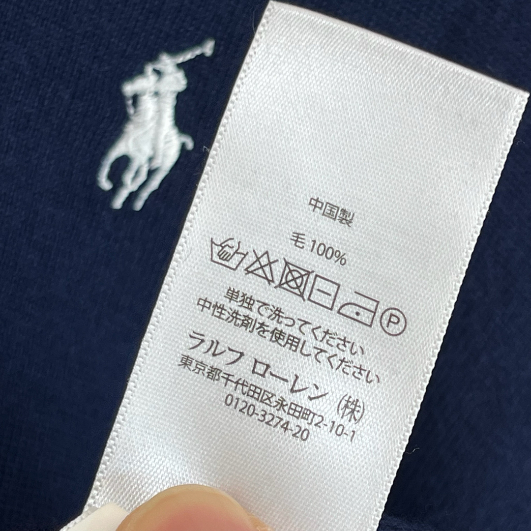 Ralph Lauren(ラルフローレン)の★正規品 ラルフローレン ニット セーター ネイビー ポニー刺繍 ウール XXL メンズのトップス(ニット/セーター)の商品写真