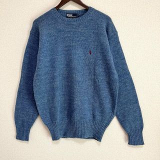 ラルフローレン(Ralph Lauren)の★ポロ ラルフローレン ニット セーター ブルー ウール ポニー刺繍 L(ニット/セーター)