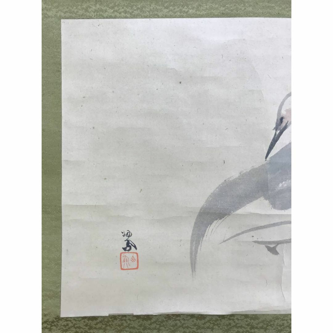 模写/竹内栖鳳/鶴図/花鳥図/ツル図/横物/掛軸☆宝船☆AE-267 模写/竹内栖鳳/鶴図/花鳥図/ツル図/横物/掛軸☆宝船☆AE-267