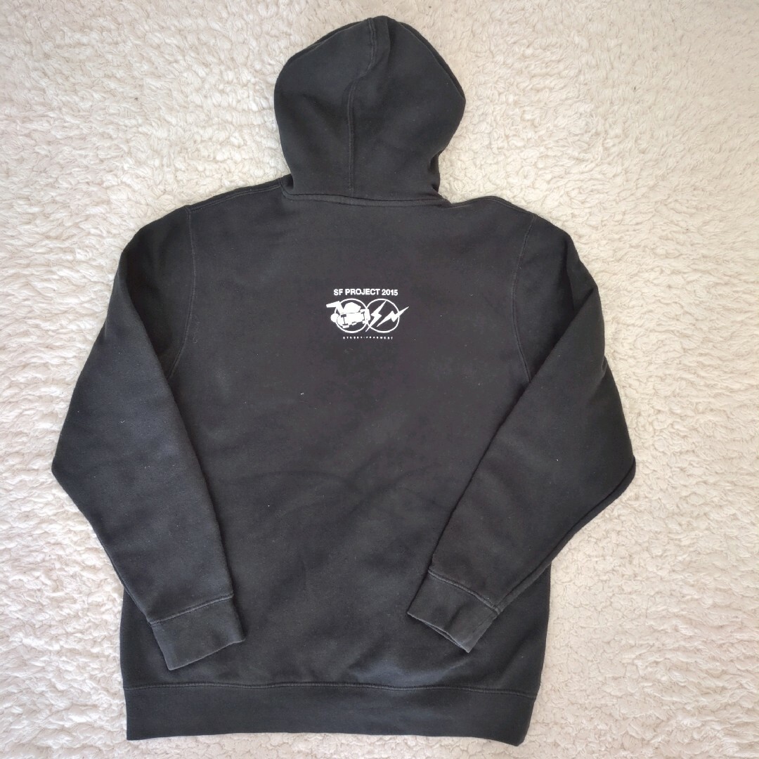 STUSSY - 良品 STUSSY FRAGMENT コラボパーカー ブラック L STUSSY - 良品 STUSSY FRAGMENT コラボパーカー ブラック L