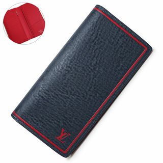 ルイヴィトン(LOUIS VUITTON)のルイ ヴィトン ポルトフォイユ ブラザ 二つ折り長財布 タイガ レザー バイカラー ブルーマリーヌ レッド ネイビー 紺 赤 シルバー金具 M63434 箱付 LOUIS VUITTON（新品・未使用品）(長財布)