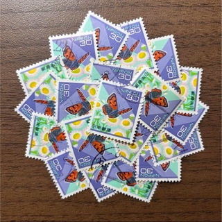 日本の古切手　ベニシジミ　50枚(各種パーツ)