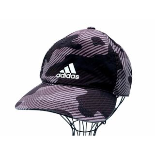 アディダス(adidas)のadidas アディダス CAMO キャップ size57-60ｃｍ/紫ｘ茶 ■■ レディース(キャップ)