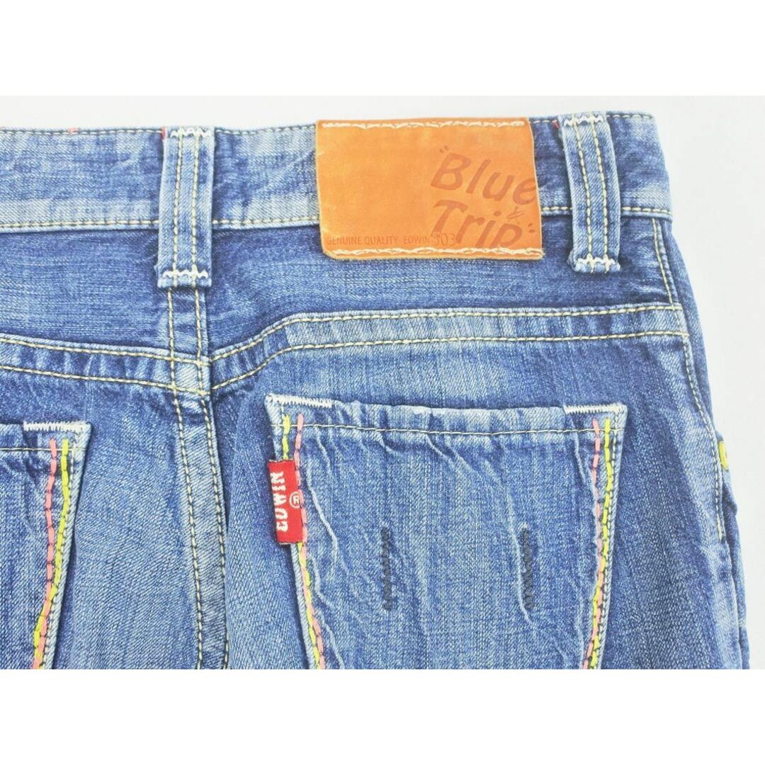 EDWIN(エドウィン)のEDWIN エドウィン 503 Blue Trip USED加工 クロップド デニムパンツ sizeS/青 ■■ レディース レディースのパンツ(デニム/ジーンズ)の商品写真