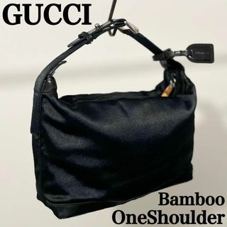 グッチ(Gucci)の優秀》GUCCI グッチ バンブー ワンショルダー ハンド バッグ ブラック 黒(ハンドバッグ)