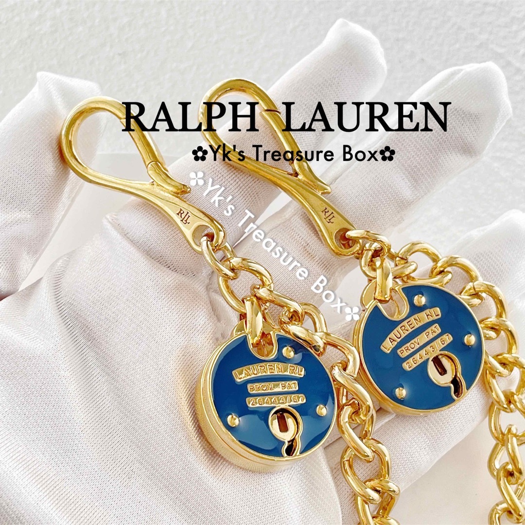 Ralph Lauren(ラルフローレン)のR510/RALPH LAUREN/希少/ネイビーエナメル南京錠ブレスレット レディースのアクセサリー(ブレスレット/バングル)の商品写真