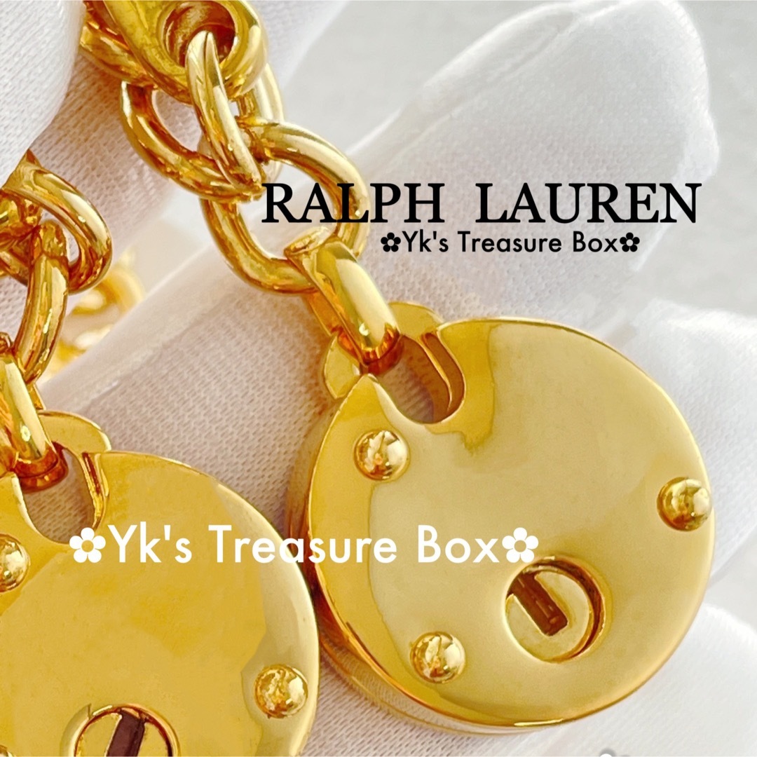 Ralph Lauren(ラルフローレン)のR510/RALPH LAUREN/希少/ネイビーエナメル南京錠ブレスレット レディースのアクセサリー(ブレスレット/バングル)の商品写真