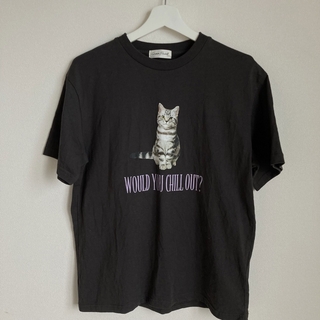 レディース猫プリントTシャツ(Tシャツ(半袖/袖なし))
