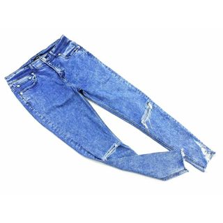 ジーナシス(JEANASIS)のJEANASIS ジーナシス クラッシュ加工 スキニー デニムパンツ sizeS/青 ■■ レディース(デニム/ジーンズ)