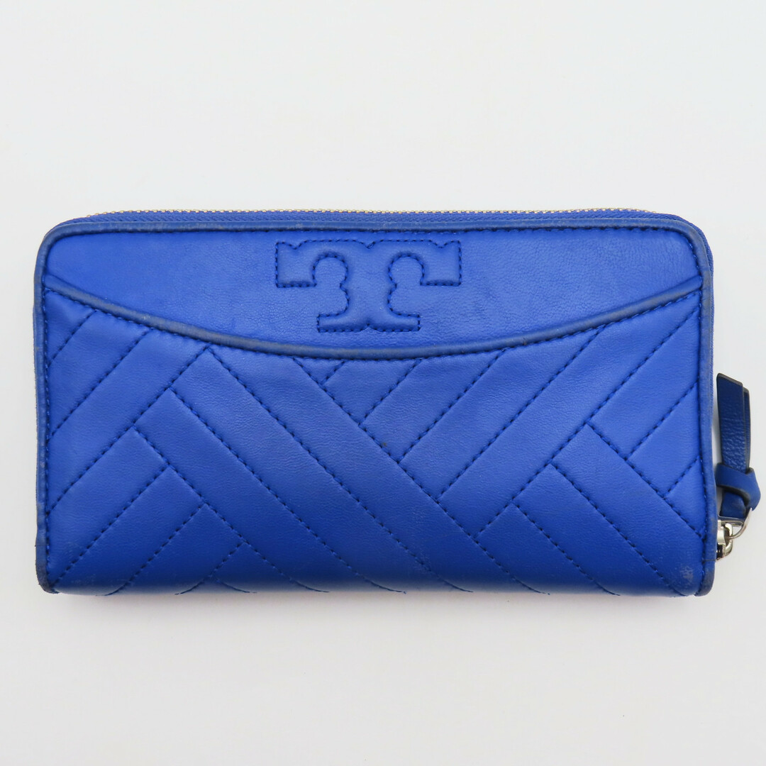 Tory Burch(トリーバーチ)のS04 TORY BURCH トリーバーチ ロゴ レザー ラウンドファスナー 長財布 ネイビー レディースのファッション小物(財布)の商品写真