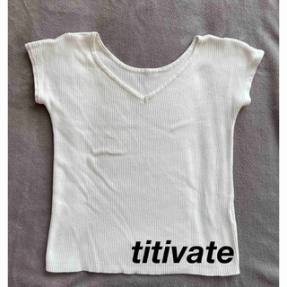 titivate - 【ティティベイト】レディース　2way　半袖リブカットソー　ホワイト