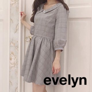 エブリン(evelyn)の【美品】evelyn　エブリン　グレンチェックワンピース(ミニワンピース)