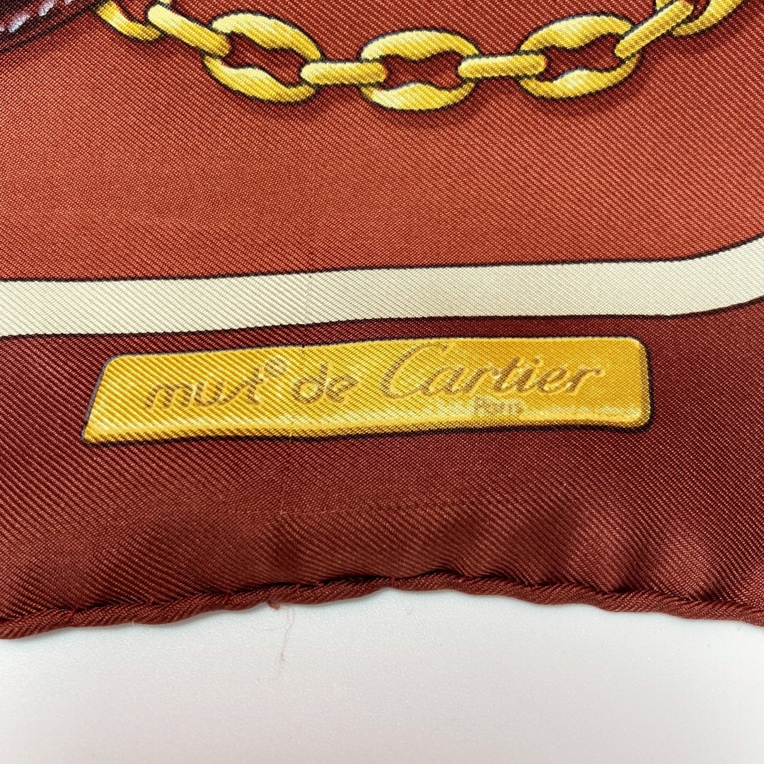 Cartier カルティエ ベルト柄 シルクスカーフ エンジ チェーン Cartier カルティエ ベルト柄 シルクスカーフ エンジ チェーン