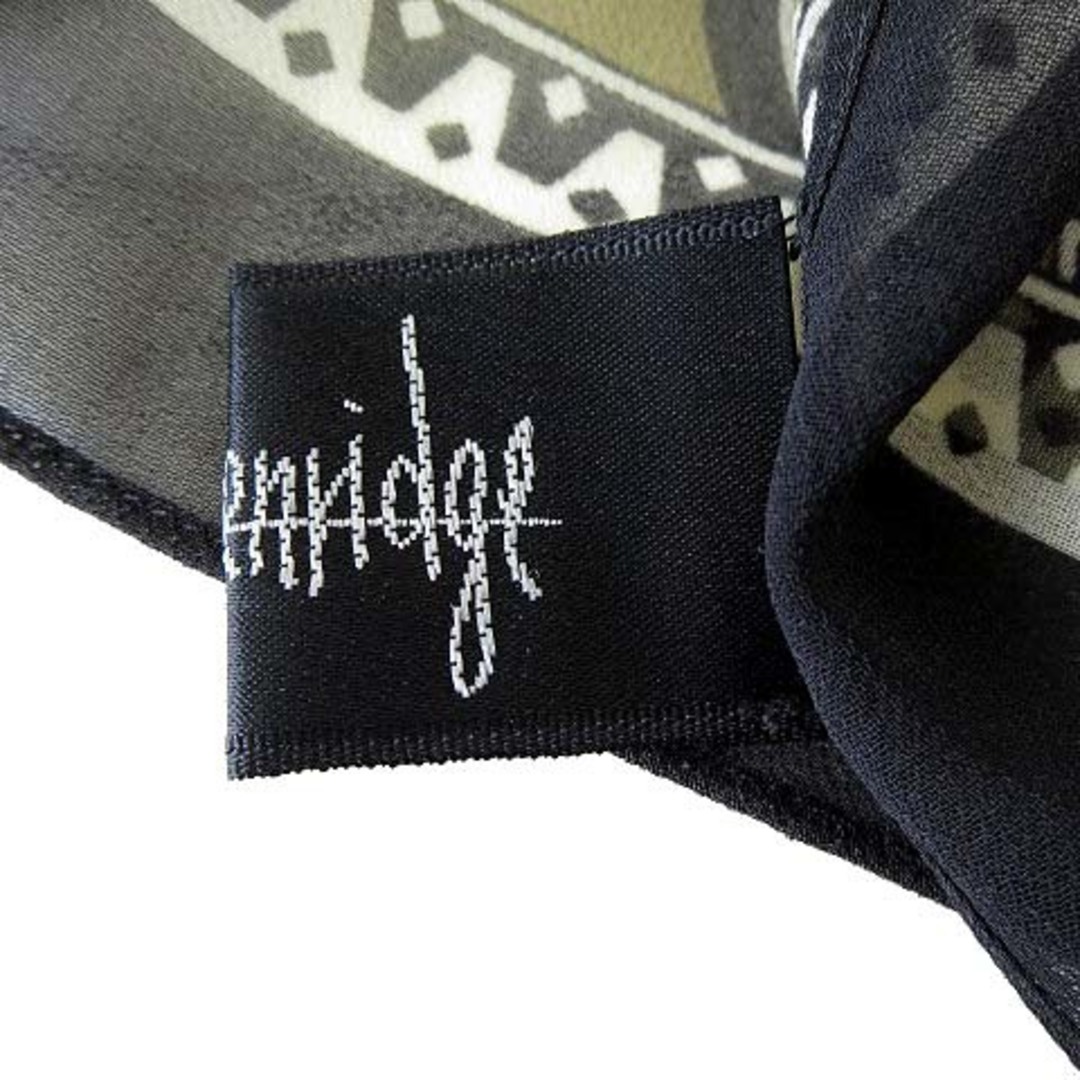 other(アザー)のブリッケンリッジ breckenridge スカーフ 大判 シルク 絹 黒 美品 レディースのファッション小物(バンダナ/スカーフ)の商品写真