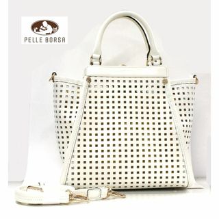 PELLE BORSA - 【美品】ペレボルサ アンミカ コラボ パンチング トート＆ショルダーバッグ