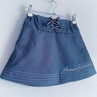アナスイミニ(ANNA SUI mini)の未使用 ANNA SUI mini デニムスカート スカパン 編み上げ 120(スカート)