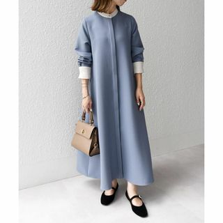 シップスフォーウィメン(SHIPS for women)の再販なし SHIPS any: ダブルクロス Aライン シャツワンピース ブルー(ロングワンピース/マキシワンピース)