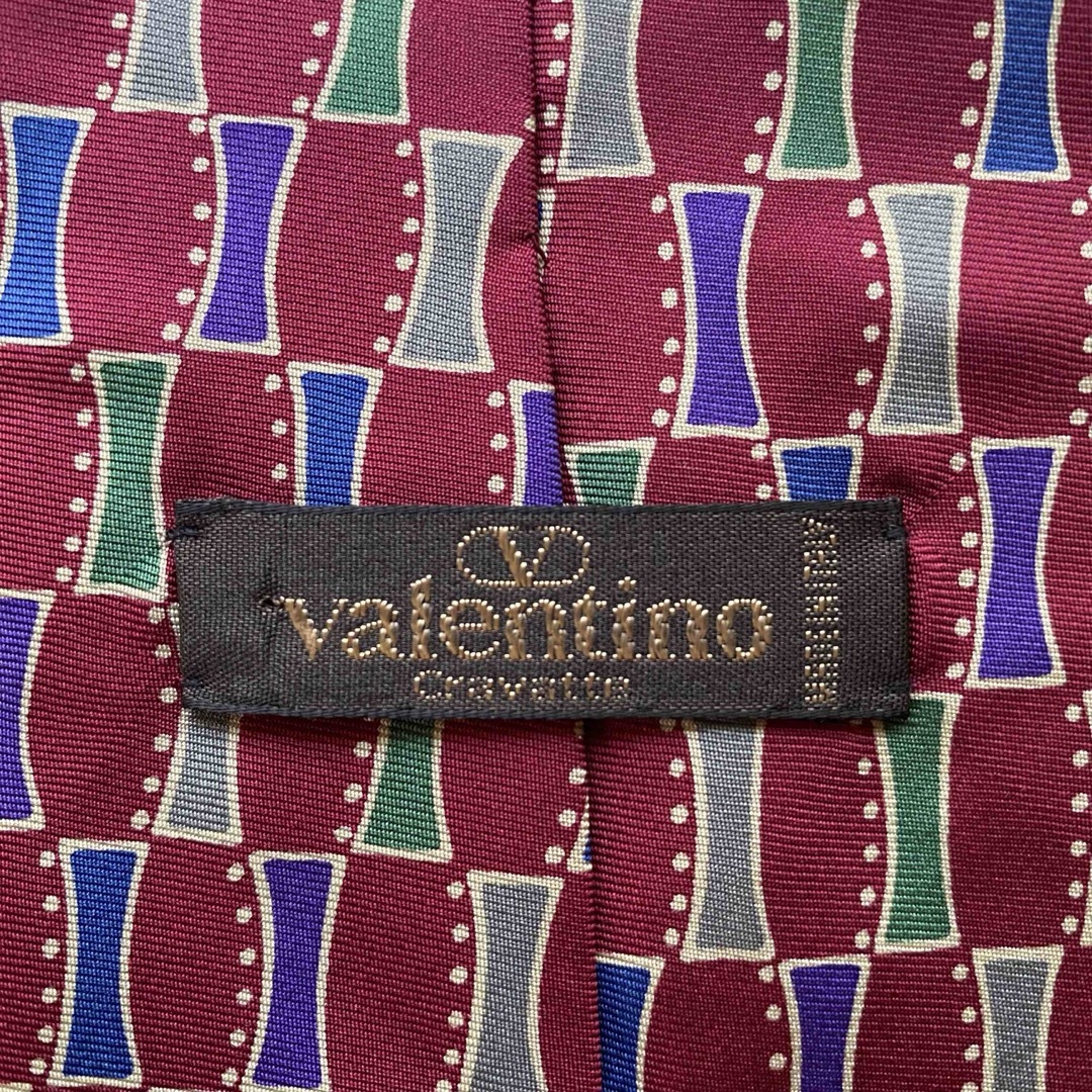 VALENTINO(ヴァレンティノ)のネクタイ ブランド ヴァレンティノ シルク100% エンジ イタリア製 古着 メンズのファッション小物(ネクタイ)の商品写真