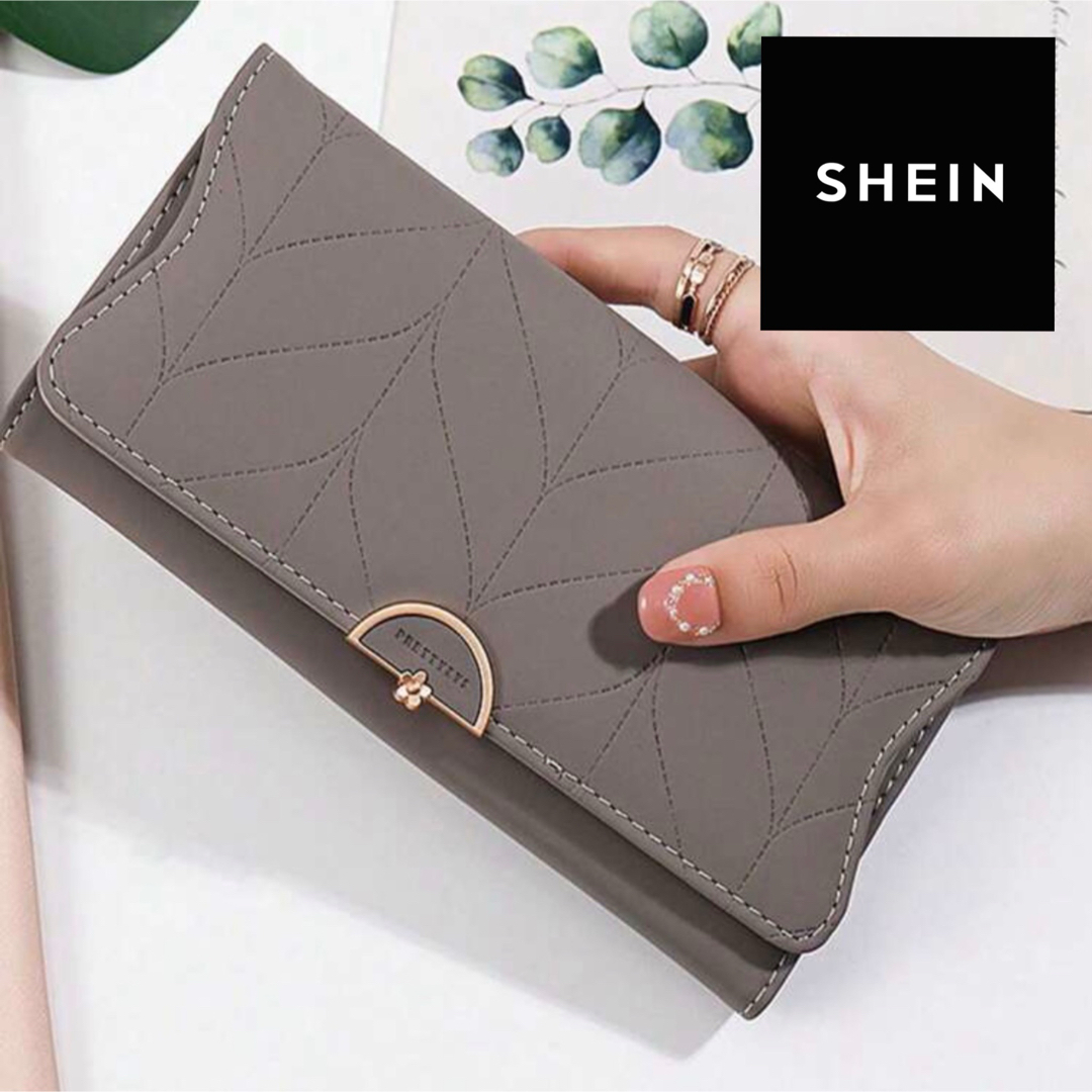 SHEIN(シーイン)の〚SHEIN〛⁡シーイン レディース 長財布 グレー 大容量 レディースのファッション小物(財布)の商品写真
