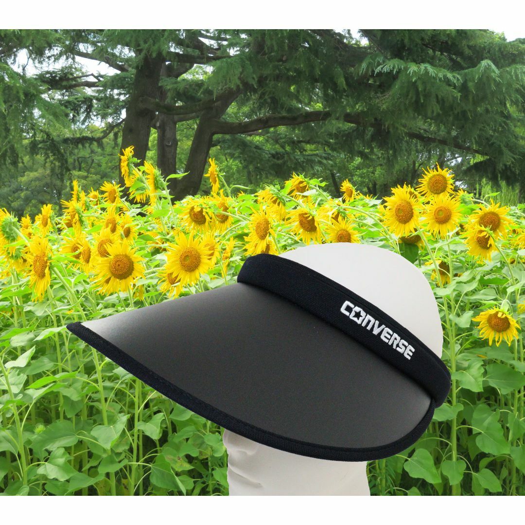 CONVERSE(コンバース)のCONVERSE コンバース サンバイザー クリップ UV90%★ブラック新品 レディースの帽子(その他)の商品写真