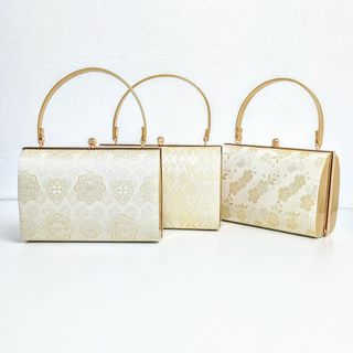 【柄おまかせ】和装 着物用 バッグ単品 フォーマル 帯地 金 ゴールド wo(着物)