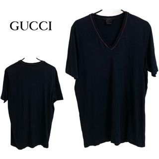 グッチ(Gucci)のGUCCI グッチ ITALY製 シェリーライン 半袖カットソー ブラック L(Tシャツ/カットソー(半袖/袖なし))