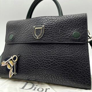クリスチャンディオール(Christian Dior)の超希少極美品 ディオール エヴァー ハンドバッグ 2way バイカラー シボ 黒(ハンドバッグ)