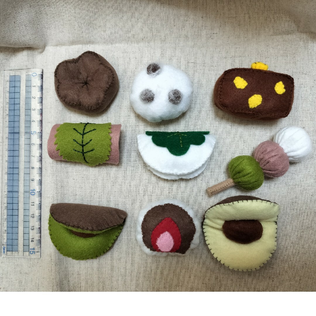フェルト　和菓子セット ハンドメイドのキッズ/ベビー(おもちゃ/雑貨)の商品写真