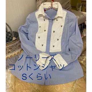 ノーリーズ(NOLLEY'S)のノーリーズ　長袖　ブラウス　コットン　シャツ　シャツブラウス　水色　Sくらい(シャツ/ブラウス(長袖/七分))