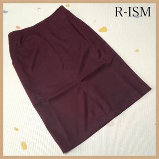 イズム(ISM)の【R-ISM】 イズム ひざ丈スカート ボルドー/ワインレッド 無地 シンプル(ひざ丈スカート)