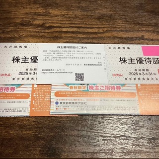 東京都競馬場　株主優待券　2セット　16枚(遊園地/テーマパーク)