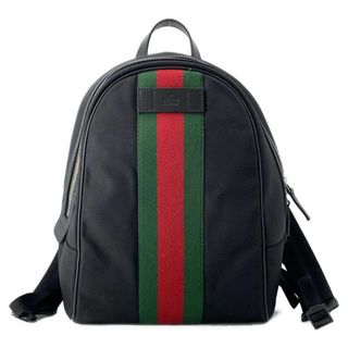 グッチ(Gucci)のグッチ リュック シェリーライン キャンバス 630917 GUCCI バッグ バックパック 黒 アウトレット品(バッグパック/リュック)