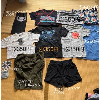 クイックシルバー(QUIKSILVER)のTシャツ・ハンカチ・ネックウォーマー 各種100円〜500円(Tシャツ/カットソー(半袖/袖なし))