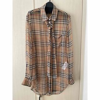 バーバリー(BURBERRY)の【極美品】BURBERRY シースルータイ付きブラウス(シャツ/ブラウス(長袖/七分))