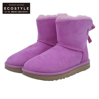 アグ(UGG)のアグ 美品 UGG アグ ミニ ベイリー ボウ 2 ムートン ブーツ シューズ レディース ピンク 1016501 23cm 23(その他)