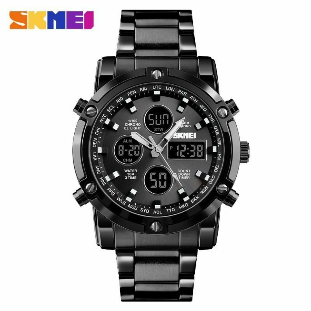 30m防水 デジタル腕時計デジアナ スポーツストップウォッチ タイマーBKBK5 メンズの時計(腕時計(デジタル))の商品写真