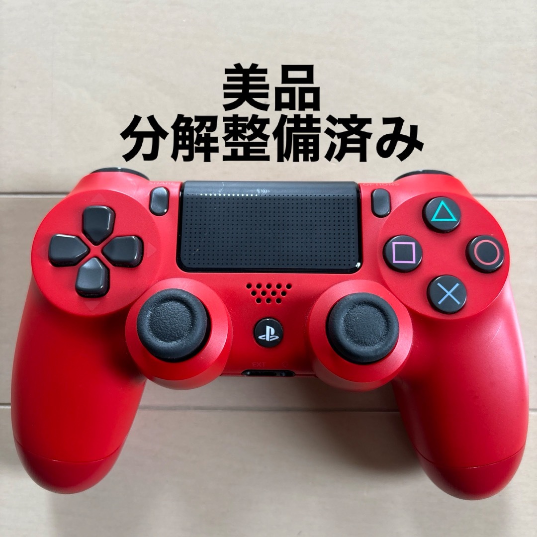 PlayStation4(プレイステーション4)の美品 SONY PS4 純正 コントローラー DUALSHOCK4 レッド エンタメ/ホビーのゲームソフト/ゲーム機本体(家庭用ゲーム機本体)の商品写真