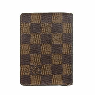 ルイヴィトン(LOUIS VUITTON)の【本物保証】 ルイヴィトン LOUIS VUITTON ダミエ ポルト ドゥカルト ヴェルティカル 二つ折り カードケース 定期入れ パスケース N60533(名刺入れ/定期入れ)