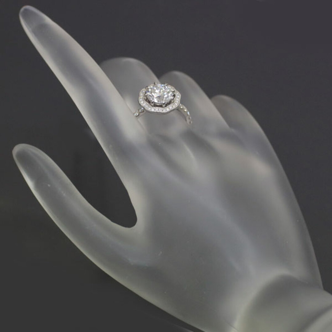 Pt950 ダイヤモンド リング 2.212ct D SI2 EX D0.41ct レディースのアクセサリー(リング(指輪))の商品写真