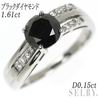 K18WG ブラック ダイヤモンド リング 1.61ct D0.15ct(リング(指輪))