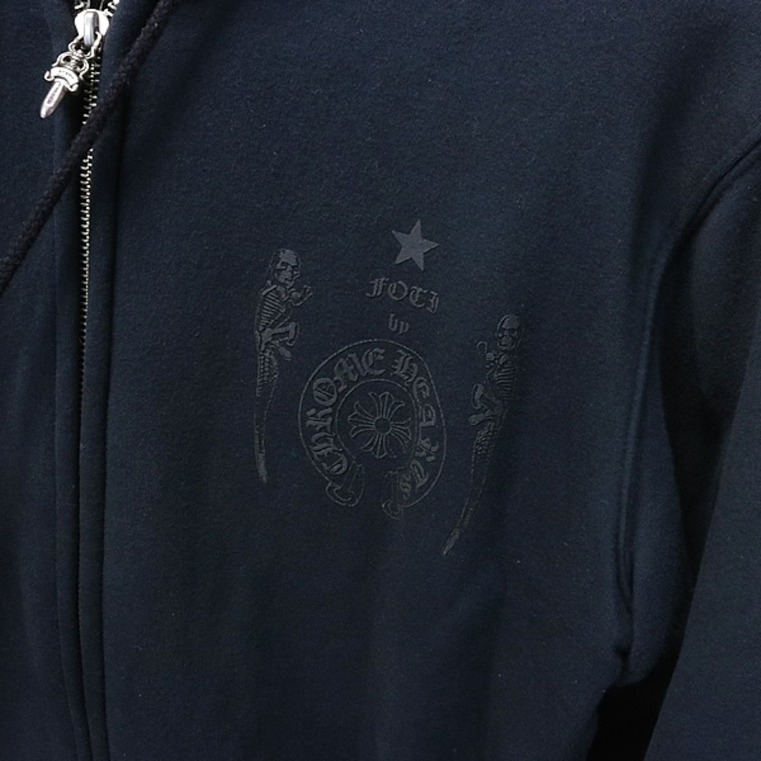 Chrome Hearts(クロムハーツ)のCHROME HEARTS 銀座店 クロムハーツ オールド フォティ 裏地サーマル  ジップ パーカー 長袖 メンズ size:M ネイビー 94550 メンズのトップス(パーカー)の商品写真