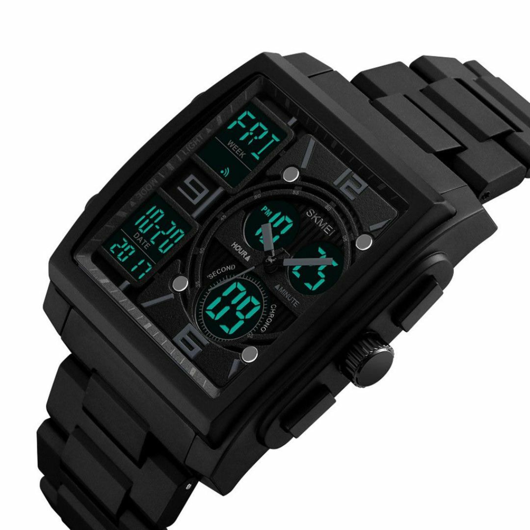 50m防水 デジタル腕時計 デジアナ スポーツ ストップウォッチ タイマーB メンズの時計(腕時計(デジタル))の商品写真
